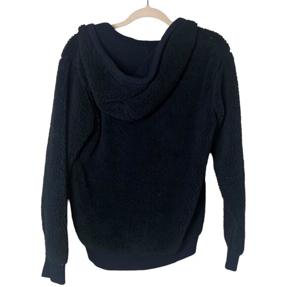 Rag & Bone Black Teddy Fleece Faux Shearling Hoodie M - Picture 4 of 7